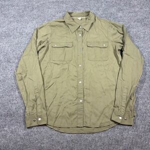 Mountain Khaki Shirt Women's M Green Long Sleeve Button Down Utility Workwear‎